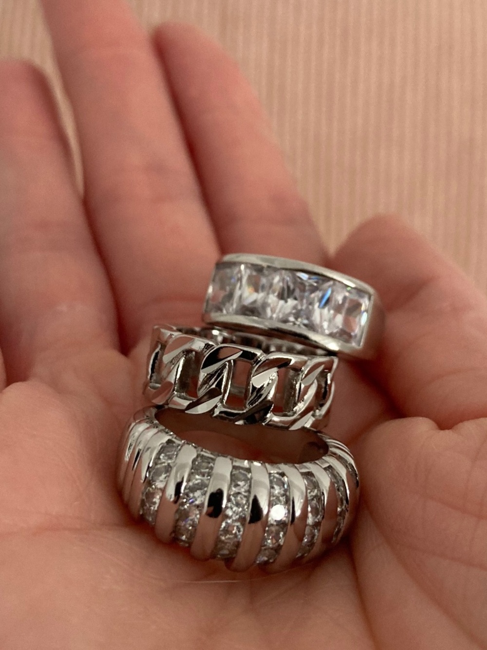 CHILD OF WILD SZ5 Ring SET Silver Stackable layering cocktail Rings Silver New